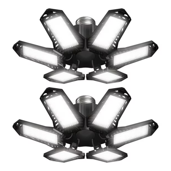 2-Pack Sentryse LED Garage Lights W/ 6 Adjustable Panels