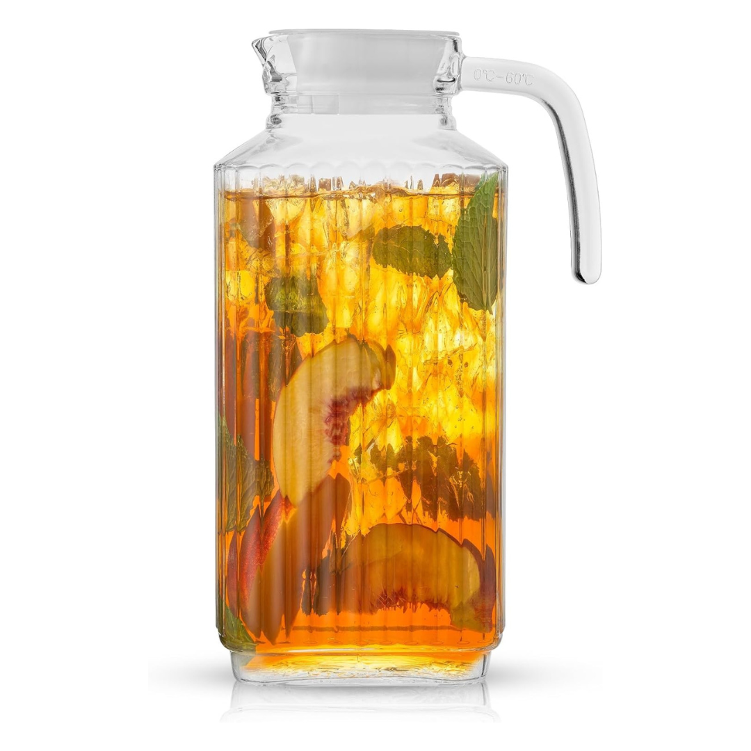 60-Oz Glass Beverage Serveware & Storage Container With Lid