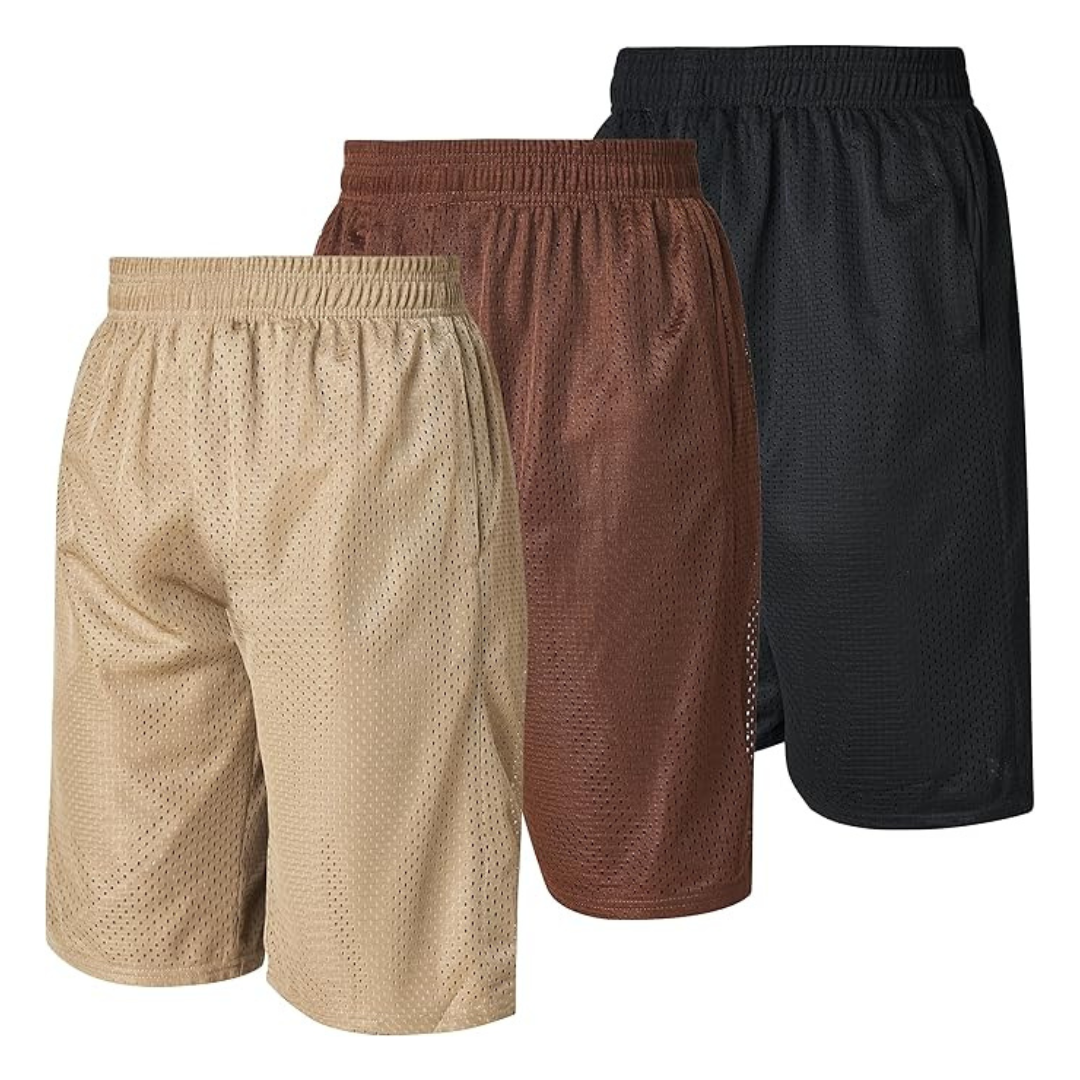 3-Pack Ultra Performance Men's Mesh Workout Shorts With Pockets (Various)