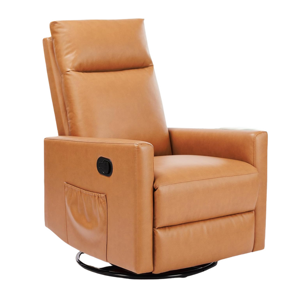 Sweetcrispy High Back 360 Swivel Rocker Chair (Classical Brown)