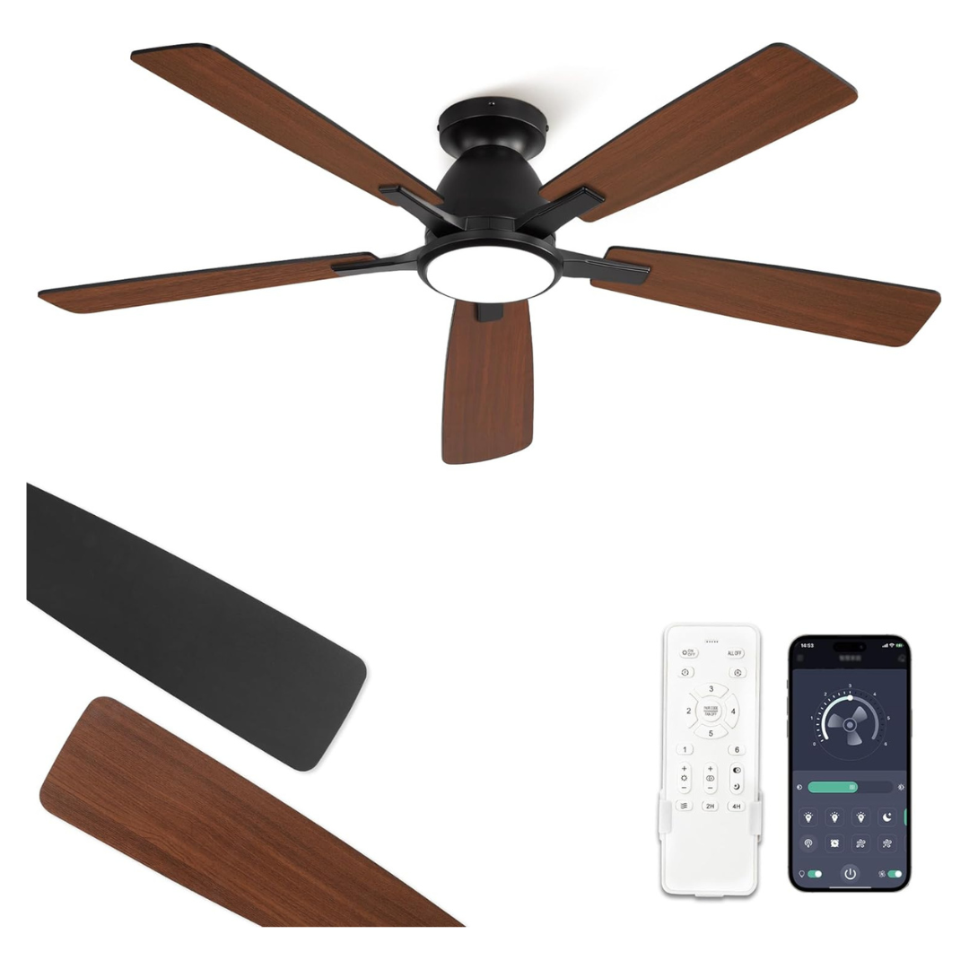 Fanbulous 52" Smart Flush Mount Ceiling Fans With Lights