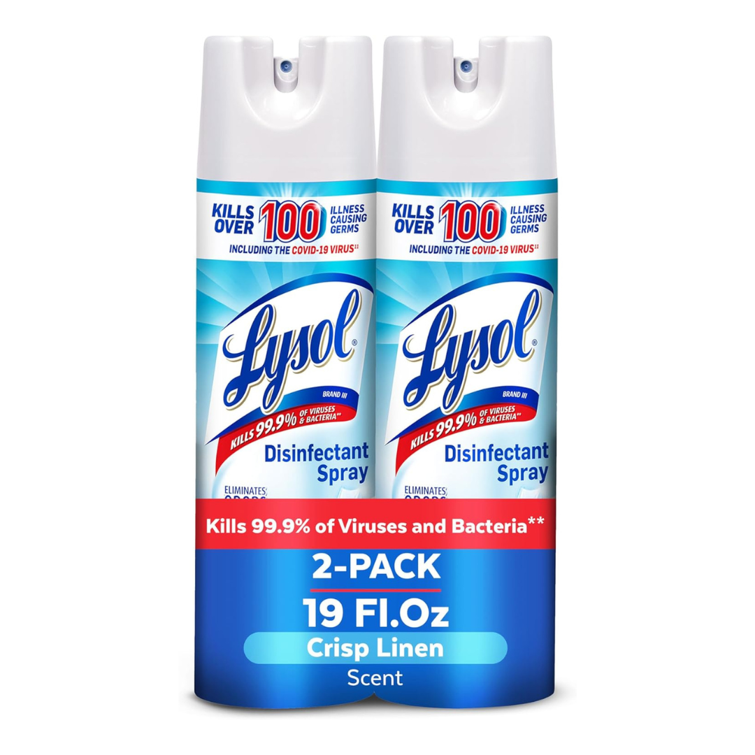 2-Pack 19oz Lysol Disinfectant Spray (Crisp Linen)