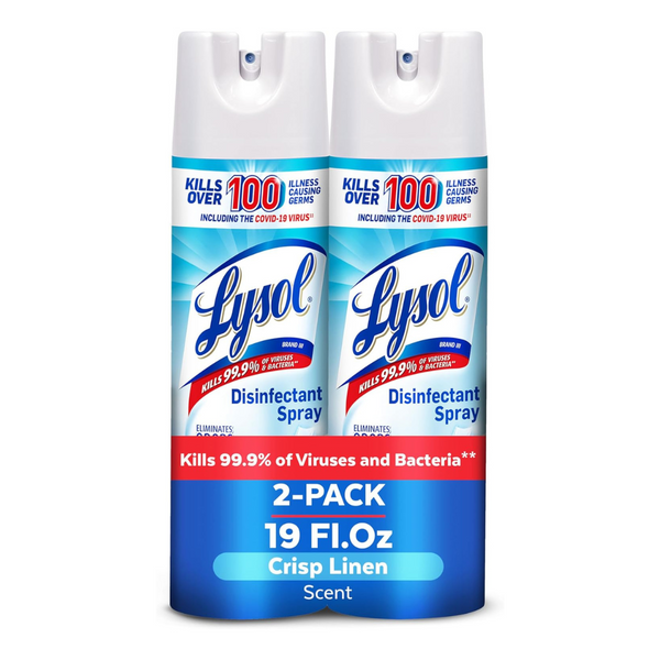2-Pack 19oz Lysol Disinfectant Spray (Crisp Linen)