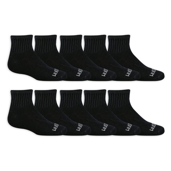 10-Pack Fruit Of The Loom Boys' Dual Defense Ankle Socks