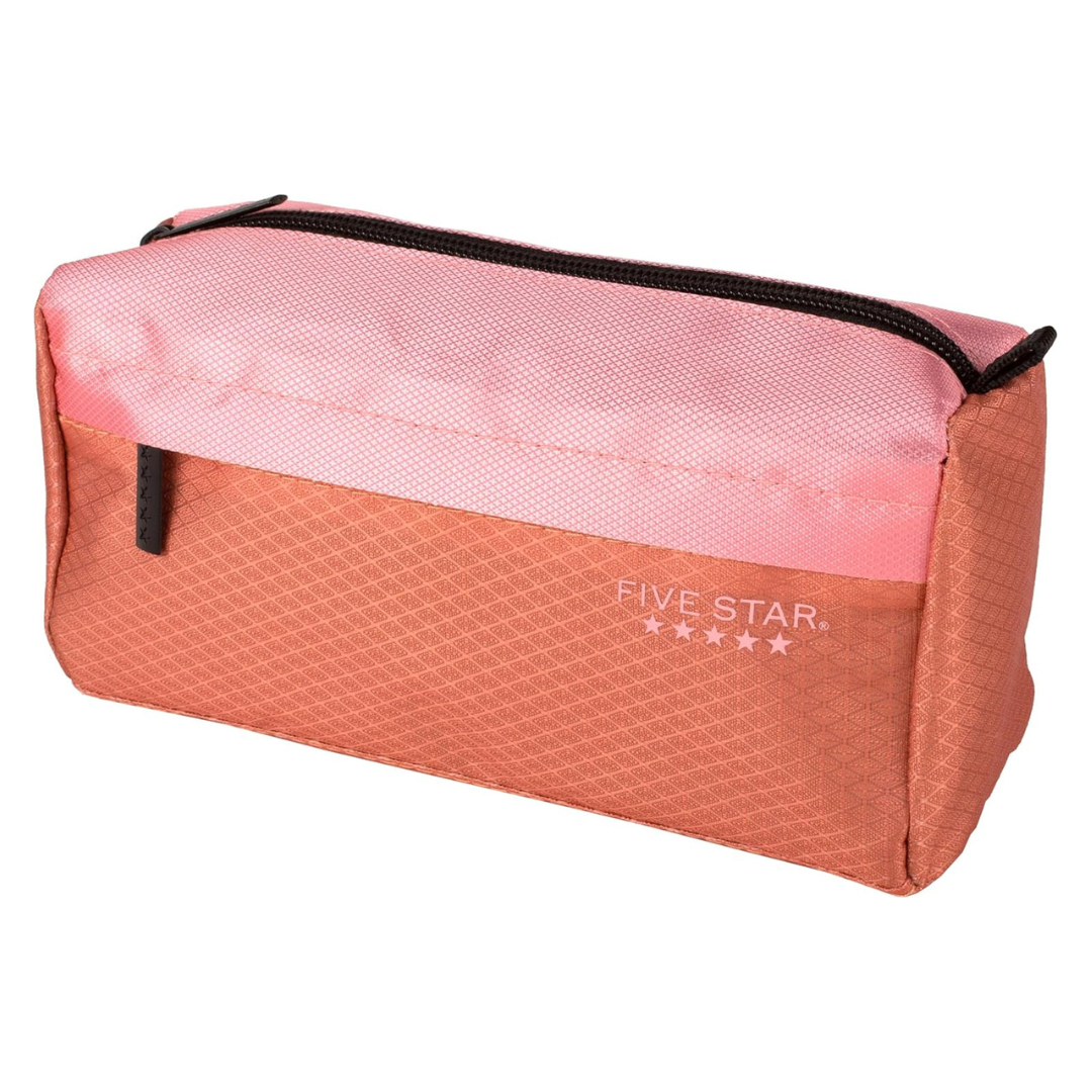 Five Star 9-Pocket Zipper Pencil Pouch Organizer (Pink/Terracotta)