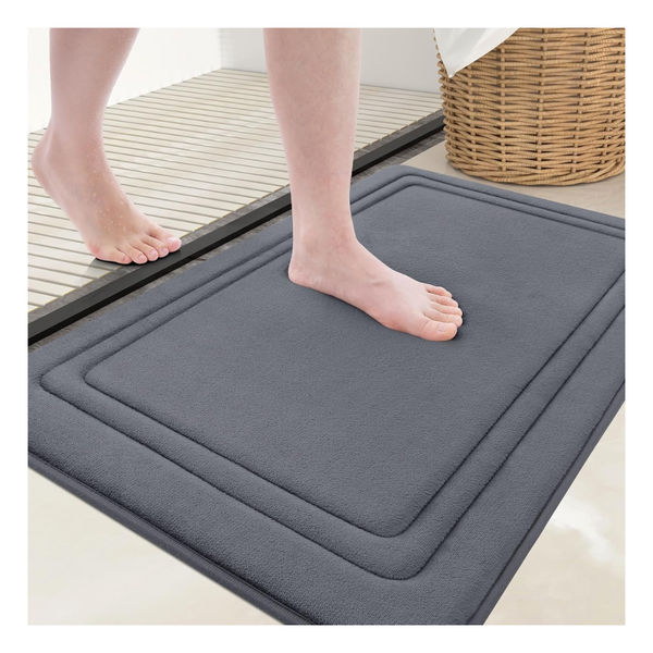 24"x16" Non-Slip And Absorbent Memory Foam Bath Mat Rug