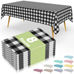 8 Pack Gingham Disposable Waterproof Table Cloth