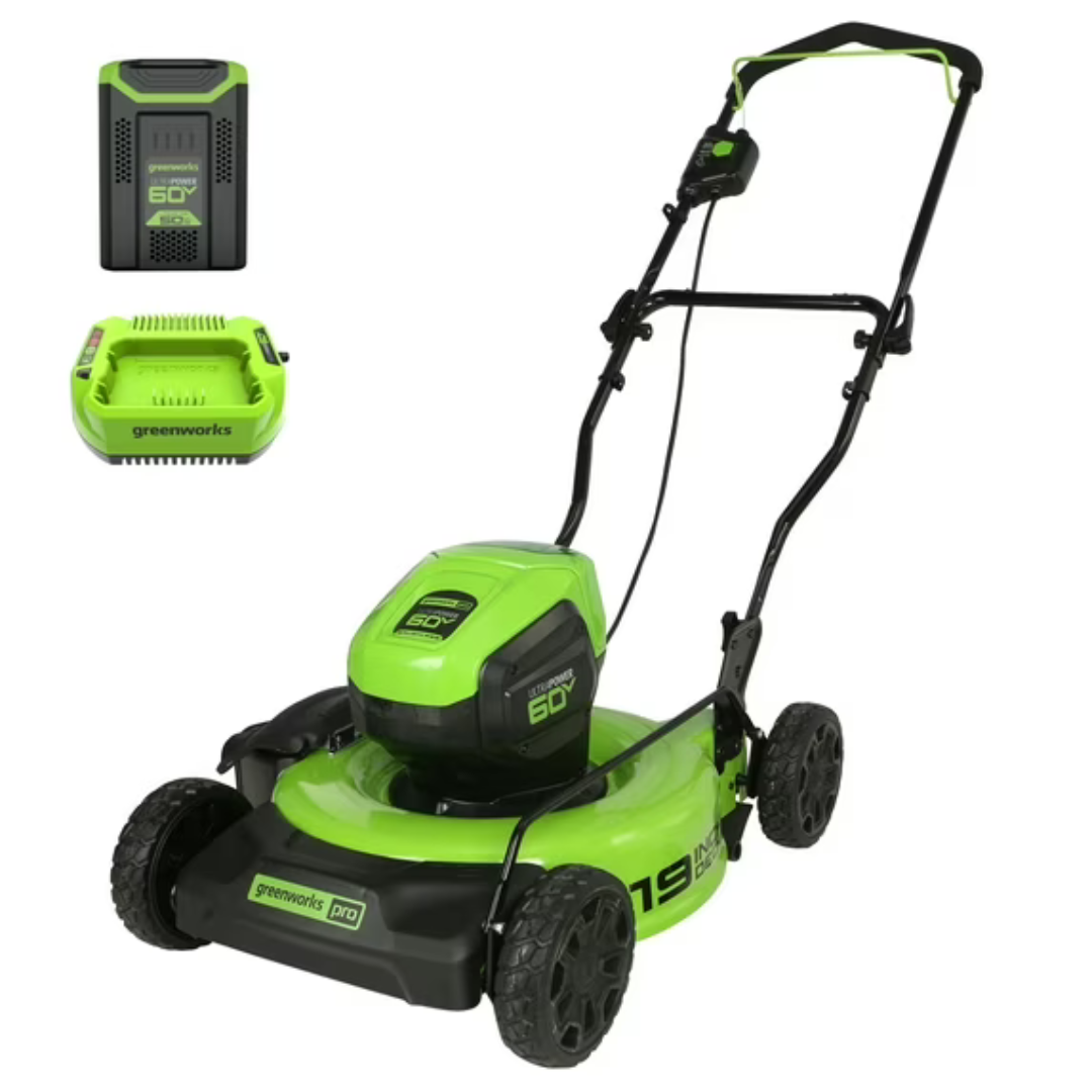 Greenworks 60V 19" Cordless Battery Push Lawn Mower
