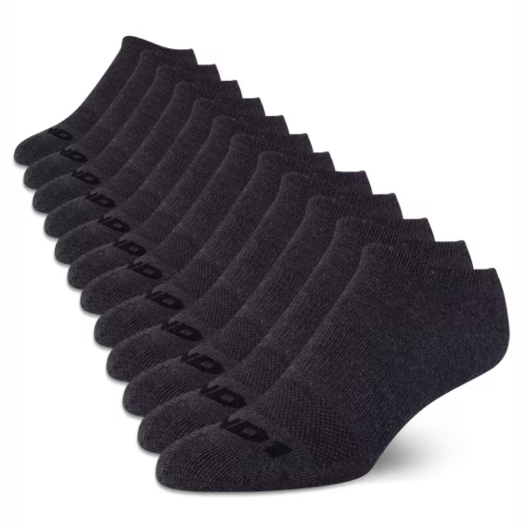 12-Pairs AND1 Heather Grey ProPlatinum No Show Socks (Various)