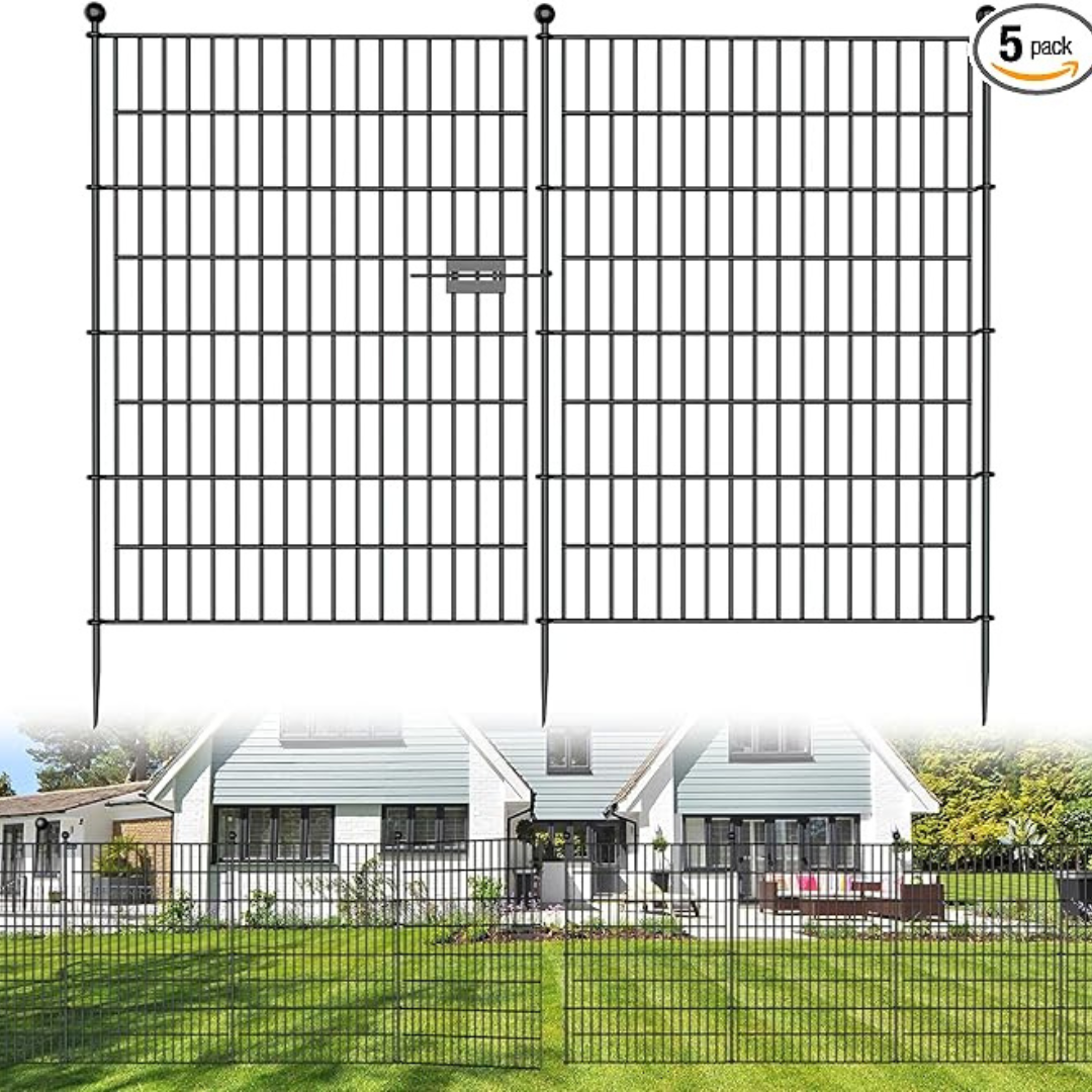 5-Panel 40" x 11.8' No Dig Decorative Outdoor Garden Fence