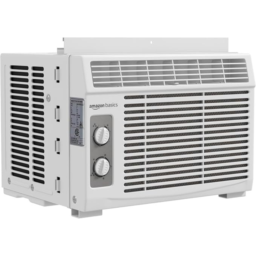 Amazon Basics 5000-BTU Small Window Air Conditioner (150 Sq. Ft)