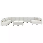 215.96" Armless 13-piece Linen U-Shaped Sectional Sofa