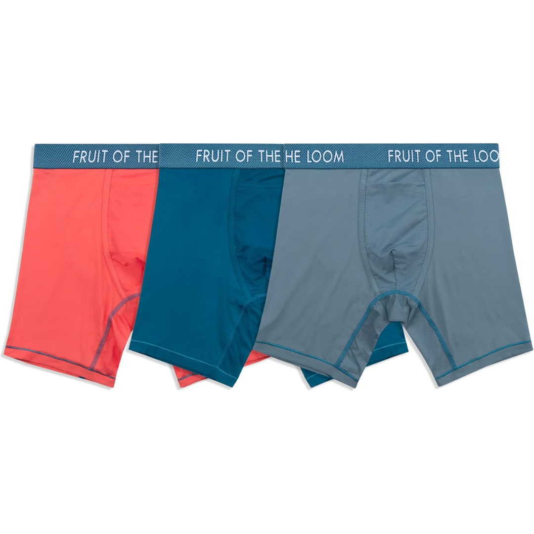 3-Pack Fruit of the Loom Men's Getaway Boxer Briefs