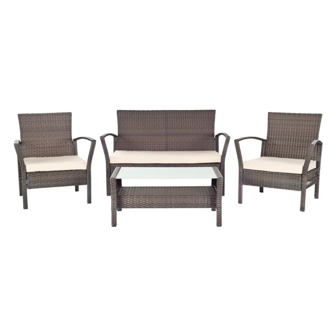 Winston Porter Stefeni 4 Piece Sofa Seating Group with Cushions
