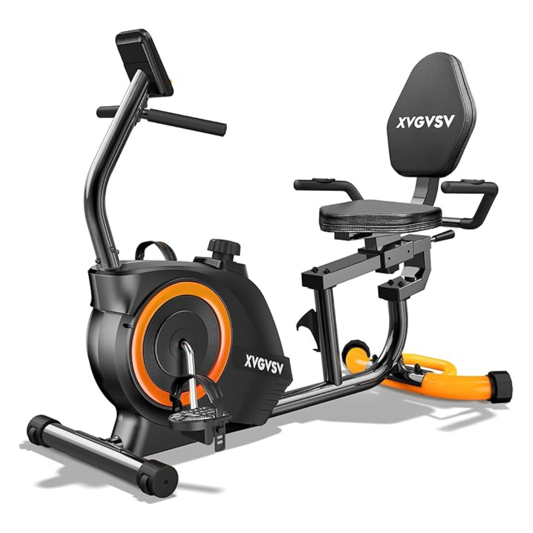 Recumbent Quiet Stationary 16-Level Resistance Exercise Bike