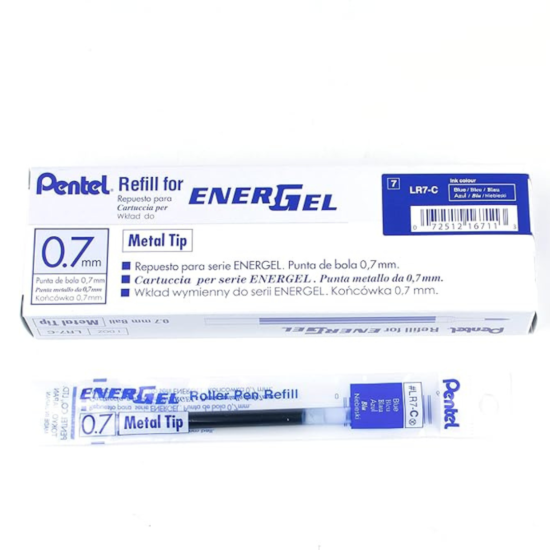 12-Pack Pentel EnerGel 0.7mm Blue Ink Refills