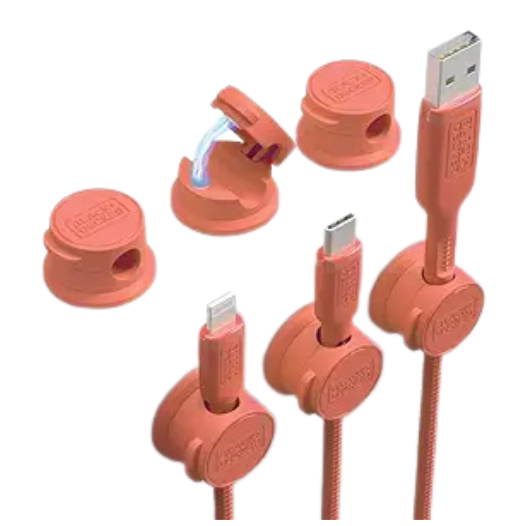 6-Pack BLACK+DECKER Magnetic Cable Clip Organizers (Coral Rose)