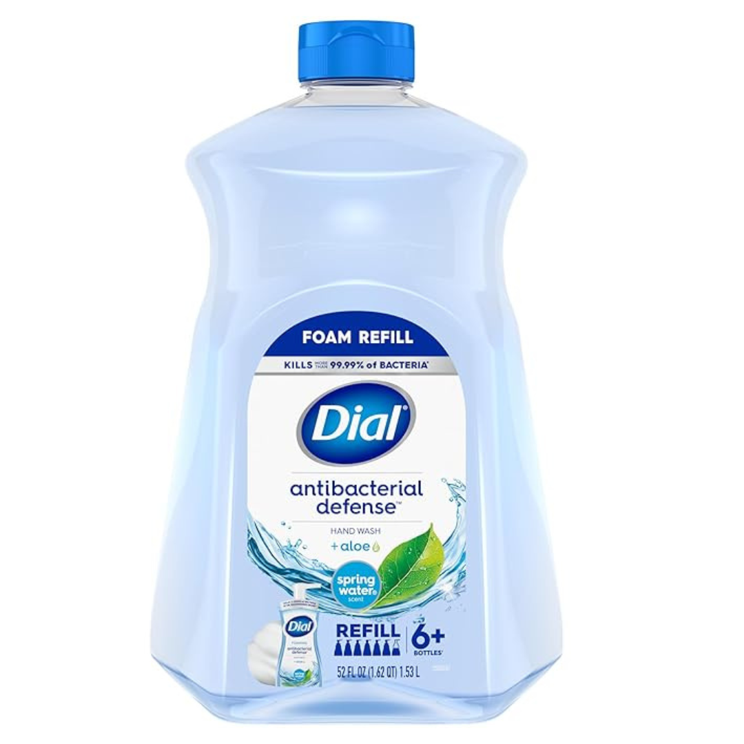 52-Oz Dial Antibacterial Foaming Hand Soap Refill, Spring Water