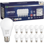 12-Pack Lightech 810 LM 9W Daylight A19 LED Light Bulbs (5000K)