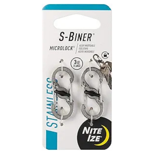 2-Pack Nite Ize S-Biner Stainless Steel MicroLock Key Holder