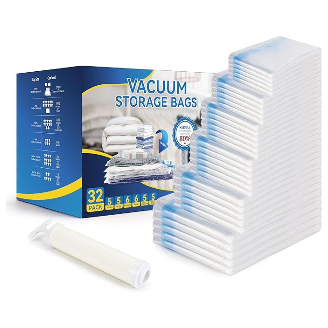32-Pack Simple Deluxe Vacuum Storage Bags