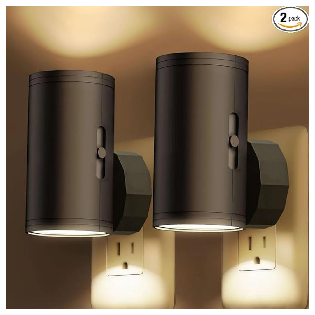 2-Pack 3000K 5-300LM LED Night Lights Plug Into Wall