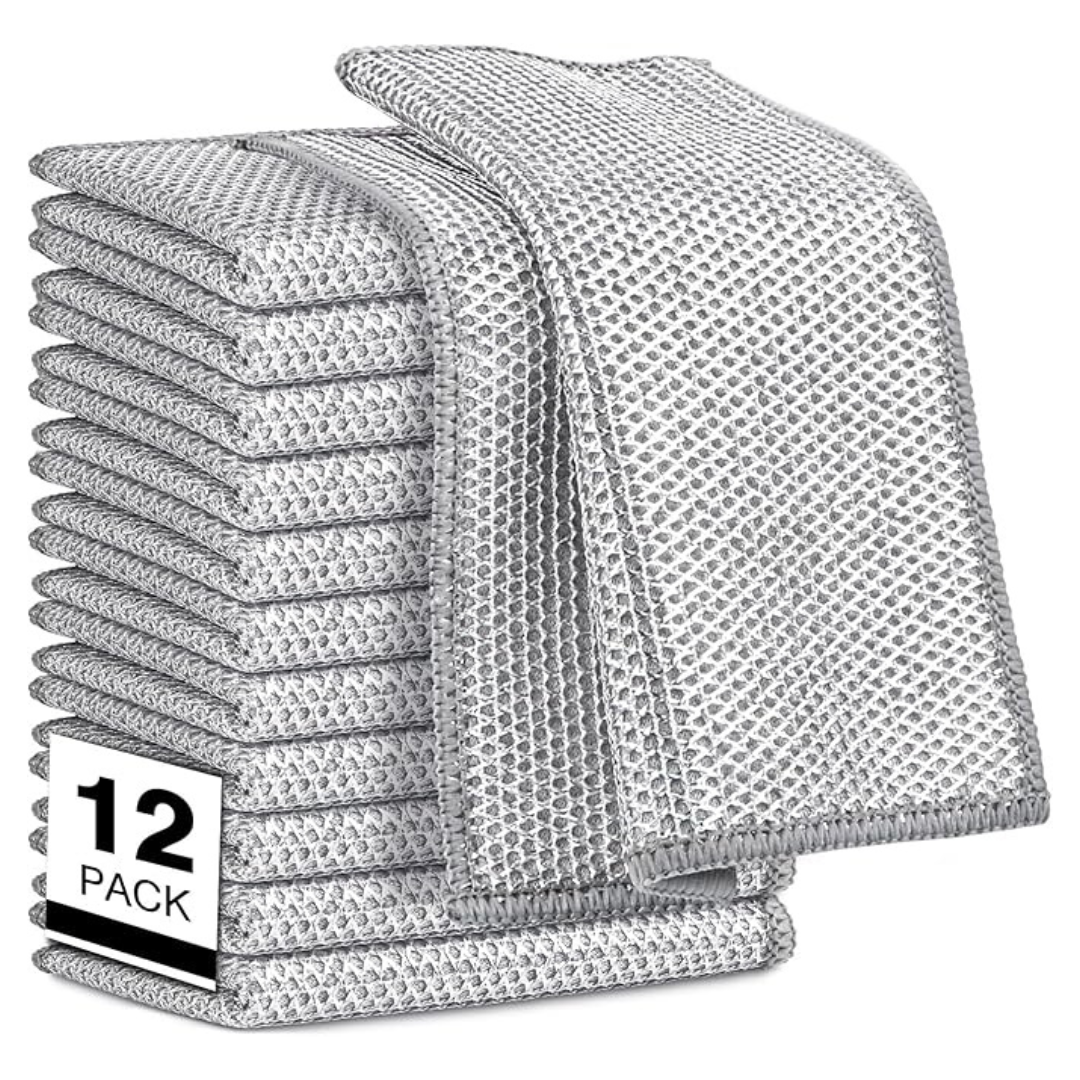 12-Pack 7" x 8" Non Scratch Reusable Wire Dishcloth