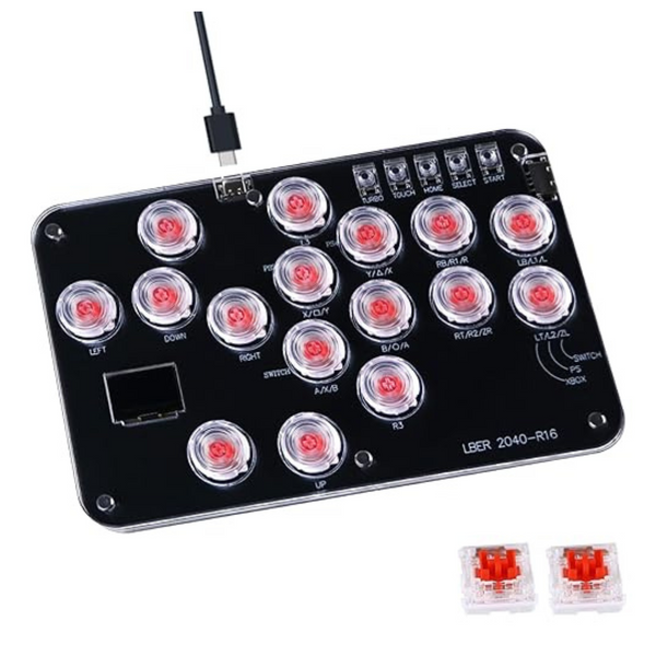 DO-CAM Leverless Arcade Stick R16 All-Button Controller (Black)