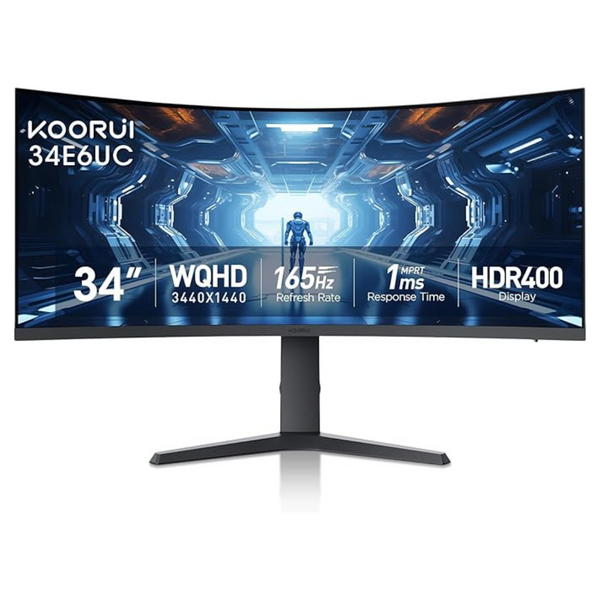 34" Koorui 34E6UC Curved WQHD 165Hz 1ms HDR Freesync Gaming Monitor