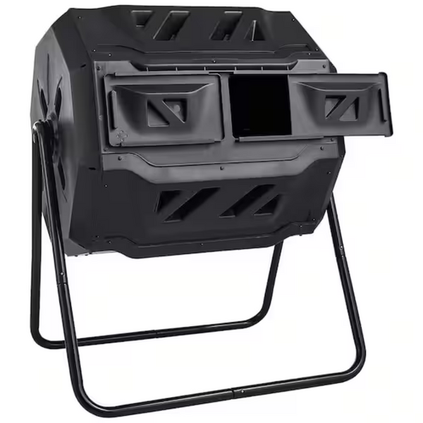 43-Gallon SVOPES Dual Chamber Steel Frame Compost Garden Bin