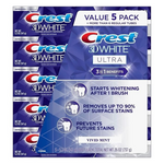 5-Pack 5.2 Oz Crest 3D White Ultra Whitening Toothpaste