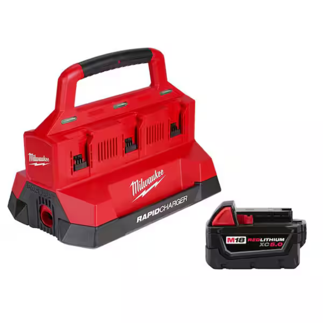 Milwaukee M18 18V Lithium-Ion Rapid Charger W/ 5.0 Ah Battery