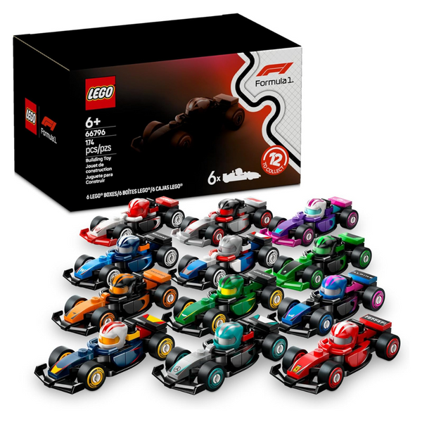 6-Pack 174-Piece LEGO F1 Collectible Race Cars Mystery Box (66796)