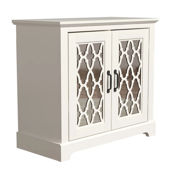 Chessani 32'' Tall 2 Door Mirrored Accent Cabinet (29.3'' H X 32.4'' W X 15.7'' D)