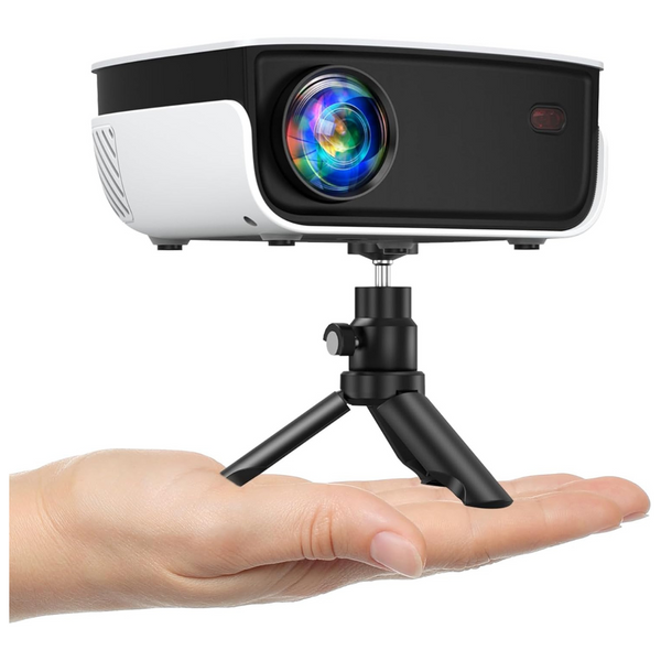 NICPOW Mini Projector With Tripod, 7500 Lumen, Supports 1080P, 200" Display