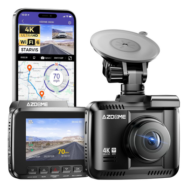 AZDOME 4K WiFi 6 Dash Cam With STARVIS Night Vision