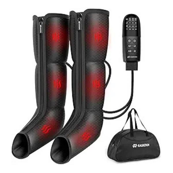 EaseZen Leg Compression Massager with Heat for Foot and Calf Therapy