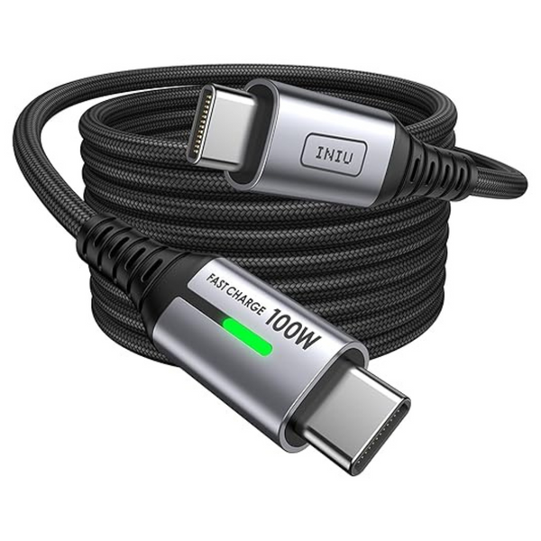 2-Pack 6.6-Ft INIU 100W USB-C to USB-C Fast Charging Cables