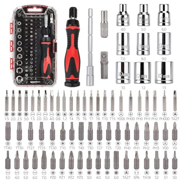 73-Piece Amazon Basics Magnetic Ratcheting Wrench & Screwdriver Set