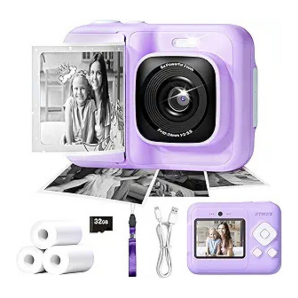 ETIKEZ Kids 48 MP 1080P Instant Digital Print Camera w/ 32GB Card