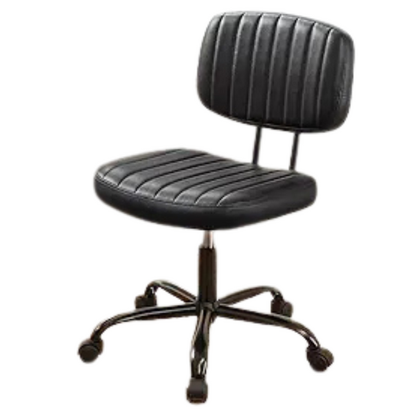 Armless PU Leather Small Office Desk Chair