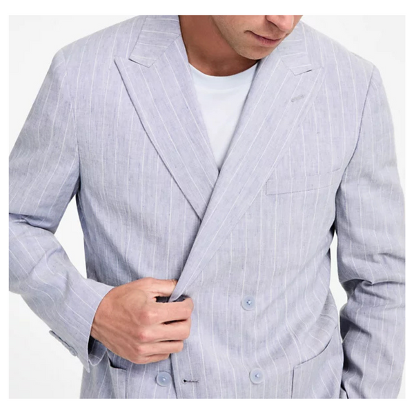 Calvin Klein Men's Slim Fit Double Breasted Linen Suit Jacket