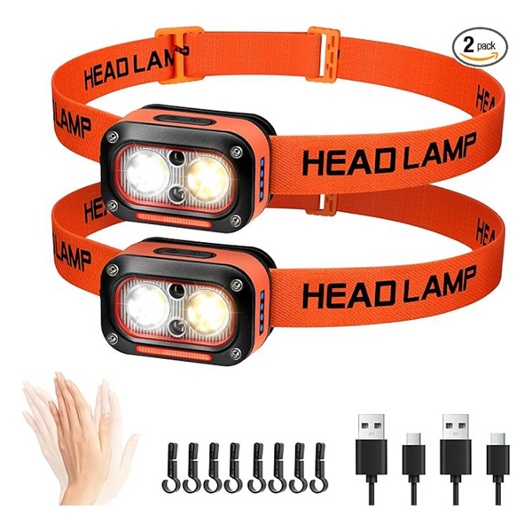 2-Pack Rechargeable LED Headlamps