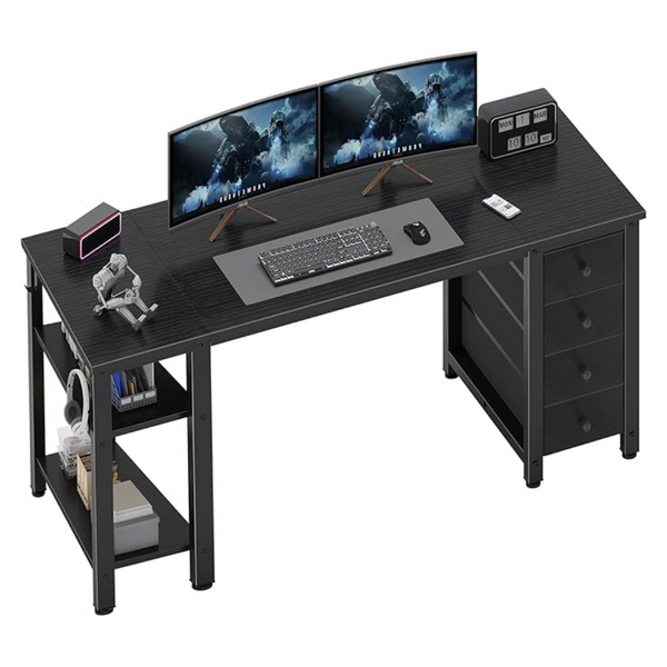 Lufeiya 55" Gaming Desk With 4 Fabric Drawers