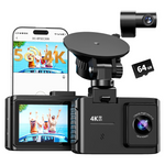Wanlipo 4K Dual Dash Cam Front & Rear With 64GB SD Card