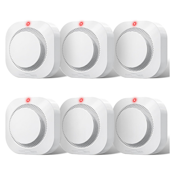 6-Pack Hilmon Battery Operated Smoke Alarm Fire Detector