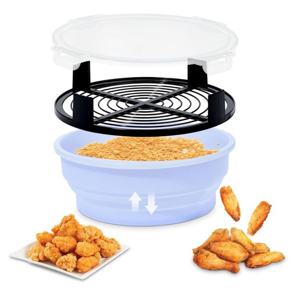 Fjnatinh Collapsible Breader Shaker Bowl W/ Lid (Various)