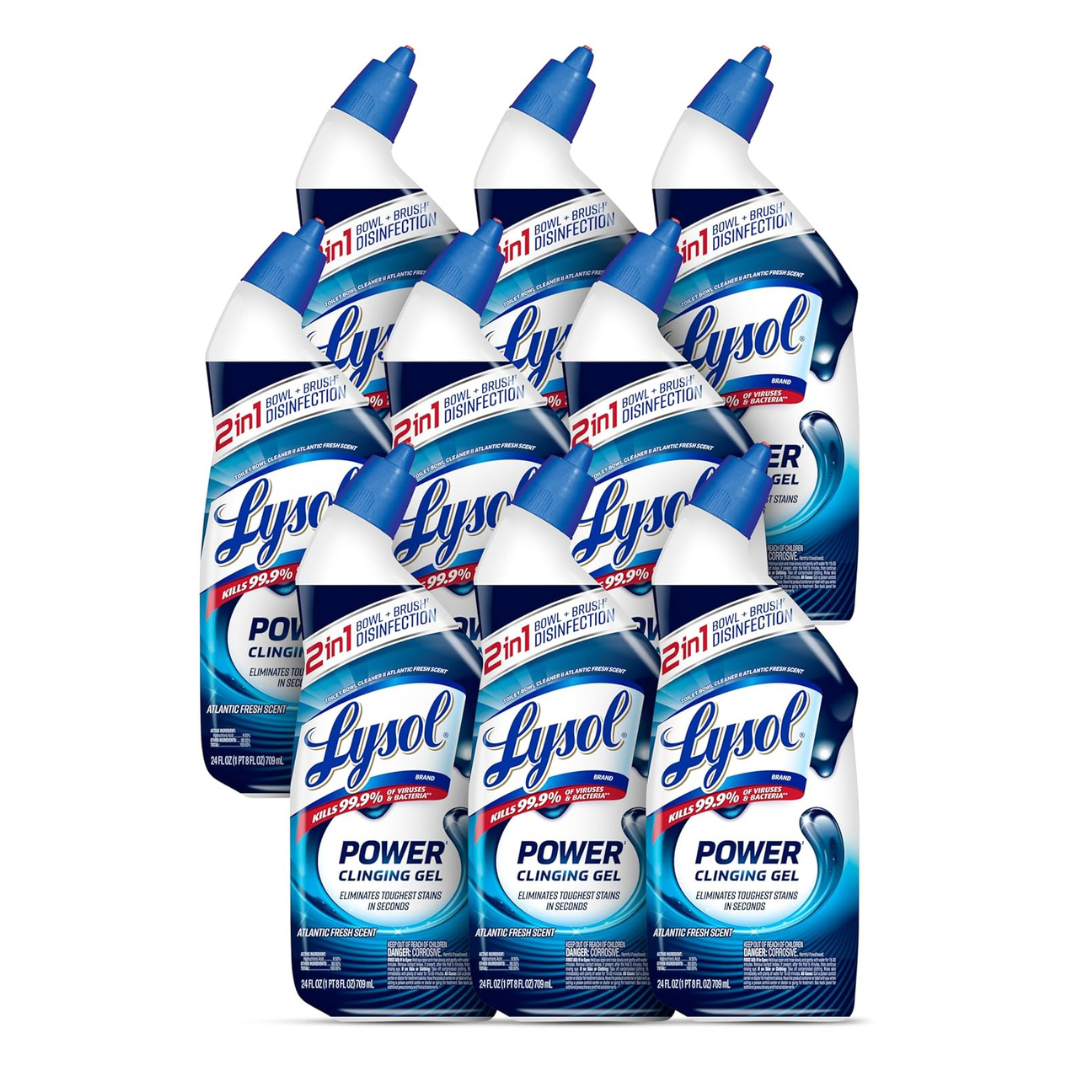 9-Count 24.0 oz Lysol Toilet Bowl Cleaner, Max Strength Bathroom Clinging Gel