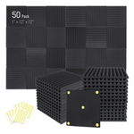 50-Pack 1" x 12" x 12" Acoustic Foam Panels