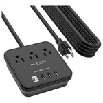 Cruise Essentials 20 feet Power Strip w/ 3 Outlets & 4 USB Ports